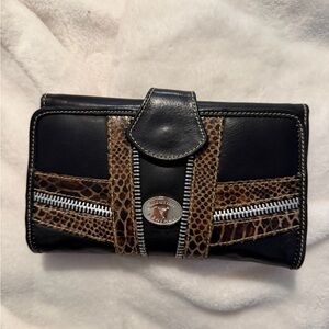 Illusion Leather Wallet Clutch